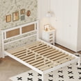 thumbnail image 6 of MODERNLUXE Queen Size Wood Platform Bed,Modern Bed Frame with Natural Rattan Headboard and 12 Wood Slats Support,No Box Spring Needed/Noise-Free,White, 6 of 7