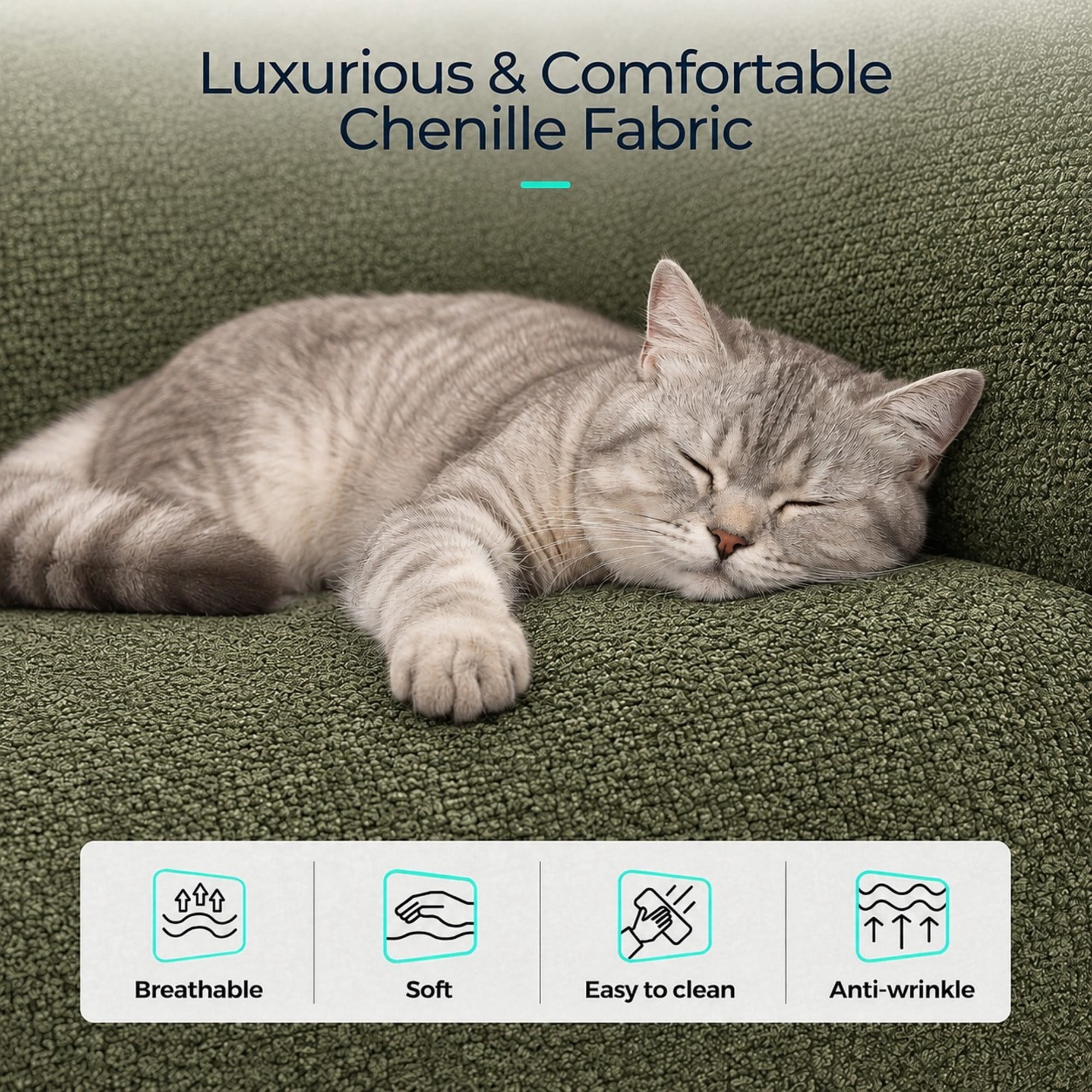 DEALTOPS 108" Chenille L-Shaped Pull Out Sleeper Sofa Bed with Recliner, Storage Chaise & USB Ports, Green
