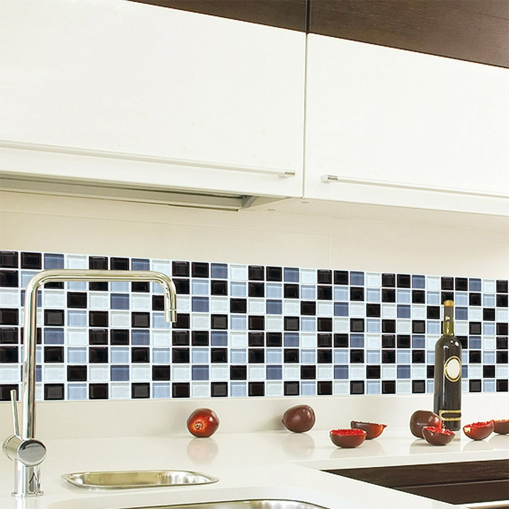 6Pcs Waterproof Self adhesive3D Mosaic Tile Pattern Wall Sticker