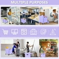 thumbnail image 6 of Foldable Utility Cart with Stair Climbing Wheels,Collapsible Rolling Crate with Magnetic Lid Telescopic Cover,Telescoping Handle,360° Rotate Wheel Hand Cart(Purple), 6 of 16