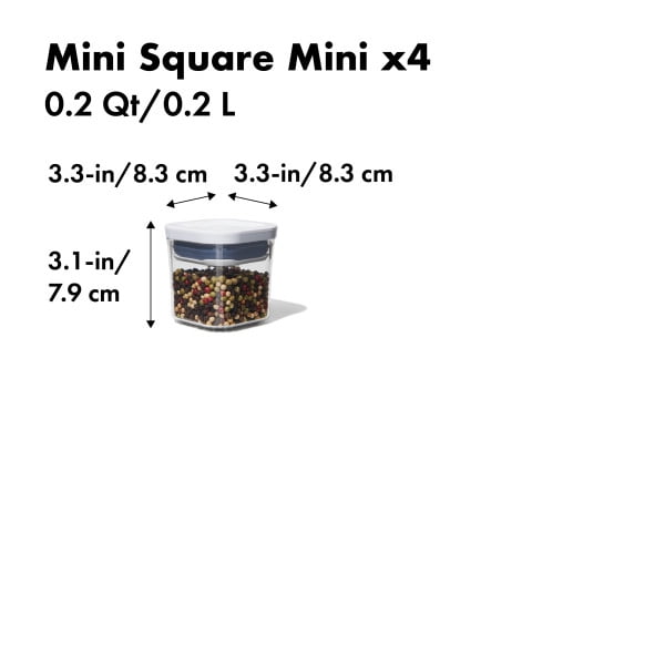 OXO Airtight Food Storage Jar Set with BPA-Free Plastic, 4-Piece