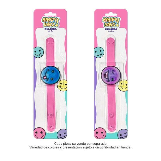 Pulsera con Luz Prichos Happy Days! Varios Modelos de PVC y Plástico 1 Pieza