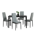 thumbnail image 1 of Comedor Homemake Furniture Mesa Negro y 4 Sillas Gris, 1 of 6