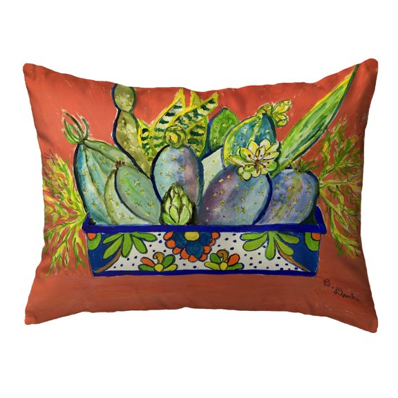 Cactus in Planter Noncorded Pillow 11x14 Small