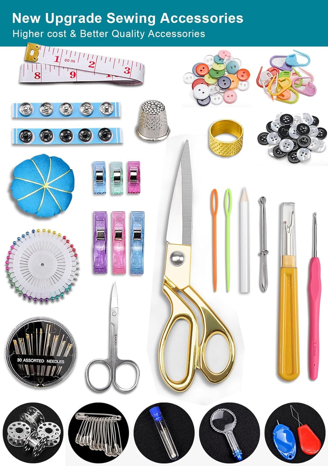 Sewing Kit for Adults, 232 Pcs Professional Hand Sewing Supplies Kits, Starter Beginners Sewing Tools