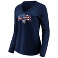 thumbnail image 2 of Women's Navy Chicago Bears Banner Wave V-Neck Long Sleeve T-Shirt, 2 of 3