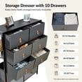 thumbnail image 5 of 47 Tall Leather Fabric Dresser Waterproof for Bedroom with 10-Drawer End Table for Closet Entryway Gray, 5 of 10