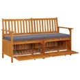 thumbnail image 6 of vidaXL Outdoor Storage Bench Deck Box for Patio Furniture Solid Wood Acacia, 6 of 69