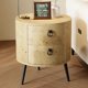 thumbnail image 1 of Qinaqin Moderno Redondo Side Mesa con Cajones Metálico Legged de Profundidad Madera Accent End para Living Sala y Dormitorio cm Profundidadorado, 1 of 7