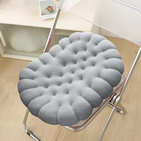 Ihhxva Oval Biscuit Floor Mat, Thickened Cushion, Originality Chair Cushion for Home, Workspace, Gray, 1 Pc