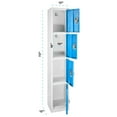 thumbnail image 2 of AdirOffice 72" Steel Large Metal Storage Locker for School & Office w/4 Doors, Blue, 2 of 3