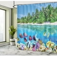 thumbnail image 5 of Ambesonne Island Shower Curtain, Aquatic World Maldives, 69"Wx75"L, Multicolor, 5 of 5