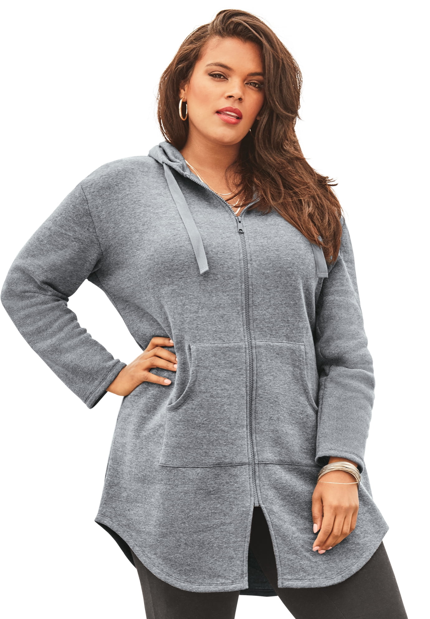 Roaman's Roaman's Plus Size Fleece Zip Hoodie Jacket Fleece Jacket