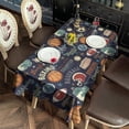 thumbnail image 3 of Navy Blue Baseball Football Pattern Rectangle Tablecloth 60"x102",Waterproof Polyester Rectangle Table Cloth, Wipeable Spillproof Polyester Tablecloth for Dining, Camping, Indoor and Outdoor, 3 of 6
