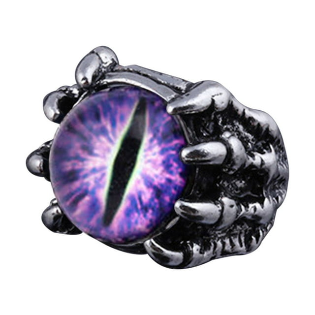 Stainless Steel Devil Skull Ring Personality Design Retro Eye Ring Men Women