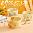 thumbnail image 4 of 4 Pcs Ceramic Coffee Mugs ,Flower Cups with Spoon Floral Mugs with Handle ,8.5 oz Aesthetic Tea Porcelain Cup Gift for Valentine Office Home, Handcrafted Artistic Mug, 4 of 9