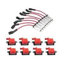 Ignition Coil and Spark Plug Wire Set 9 Piece - Compatible with 2001 - 2006 Chevy Silverado 2500 HD 6.0L V8 2002 2003 2004 2005