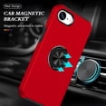 thumbnail image 7 of ELEHOLD Rugged Case For iPhone 16e / SE4 2025 Magnetic Shockproof Cover, 360° Rotable Ring Kickstand, Enhanced Camera Protection, Red, 7 of 7