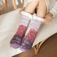 thumbnail image 5 of Lovskoo Mid-Calf Fuzzy Fluffy Socks for Women Girl Christmas Printing Socks Fuzzy Slipper Socks Winter Warm Sleeping Non-Slip Plush Comfy Socks Purple, 5 of 7
