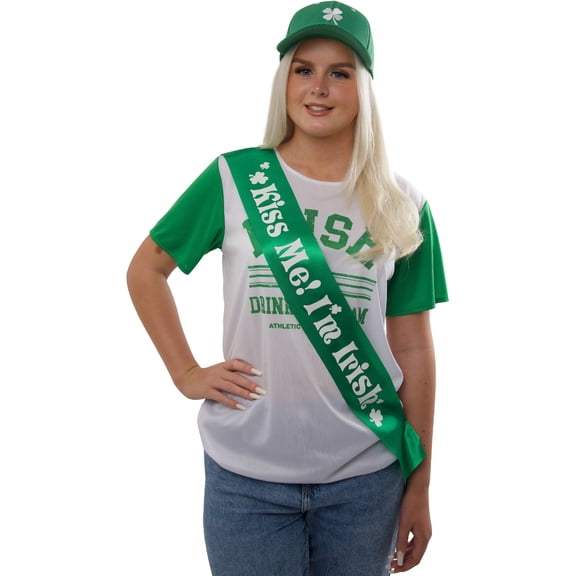Saint Patrick's Day Kiss Me I'm Irish Sash Costume Accessory