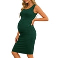 thumbnail image 3 of Women's Ruched Maternity Dress Clothes Sleeveless Bodycon Dress, 3 of 7