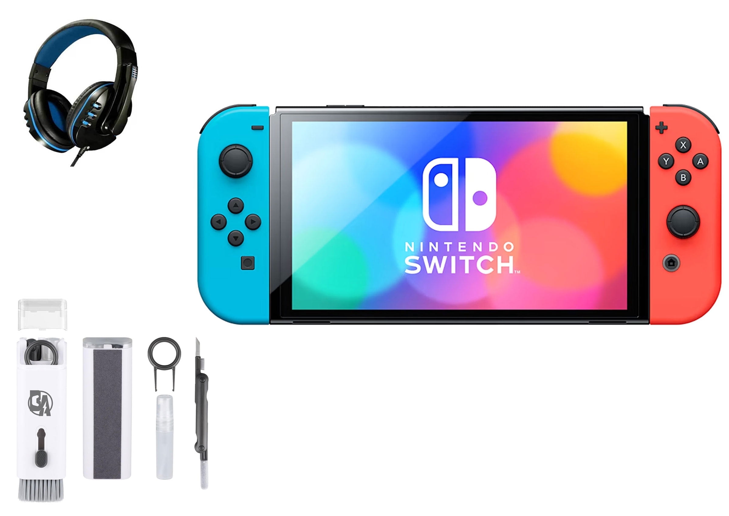 Pre-Owned Nintendo Switch OLED Model Neon Blue/Neon Red Set with