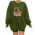 thumbnail image 4 of Gibobby Sudaderas con cremallera Dressy Mujer Suéter divertido con estampado de cuadros, gorro navideño con y estampado de leopardo de felpa navideña (Verde, XL), 4 of 5