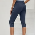 thumbnail image 5 of Babcutegg Capris Side Pockets Gym Wear Straight Leggings Athletic Pants for Women Navy S, 5 of 8