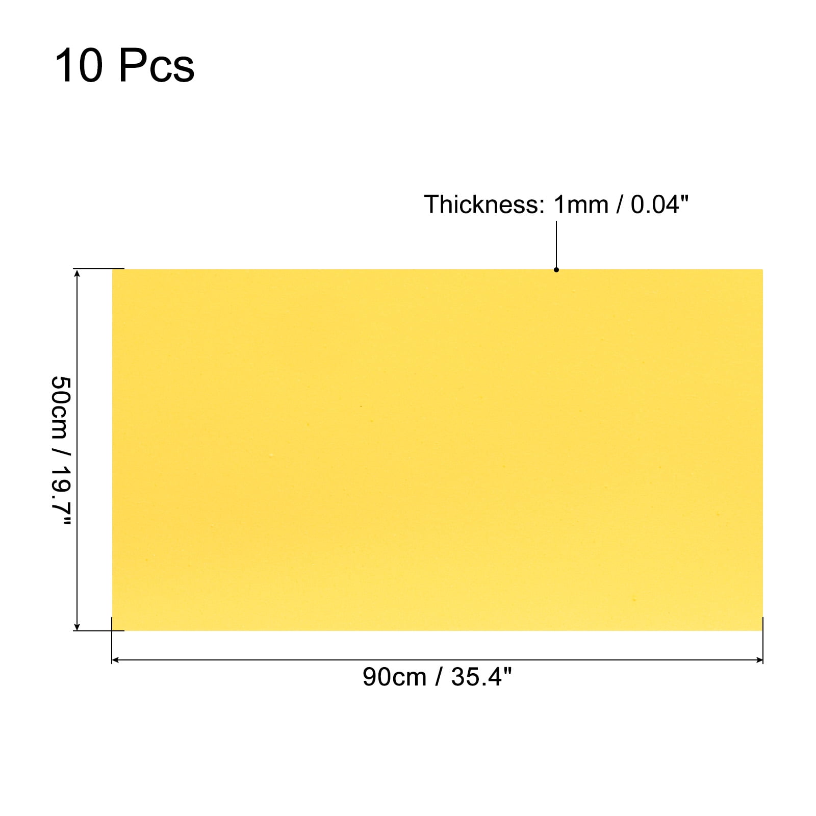 Uxcell EVA Foam Sheets Gold Yellow 35.4 Inch x 19.7 Inch 1mm Thick Crafts Foam EVA Sheets for Arts and Crafts 10Pcs