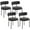 Black, variant on HOMCOM Dining Chairs Set of 4 Kitchen Chairs with Steel Legs, Black