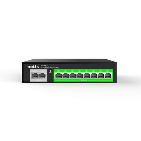 Netis P110GC 8GE Gigabit PoE Switch & 2GE Uplink | 30W PoE+ Per Port 802.3af/at PoE Budget 120W 4KV Lightning Protection