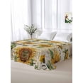 thumbnail image 6 of Farmhouse Sunflower Flat Sheets Only King Size, Soft Breathable Bed Top Sheets for Mattress, Retro Summer Botanical Luxury Bedding Flat Sheets for Home Hotel Bedroom Bed Protection, 6 of 9