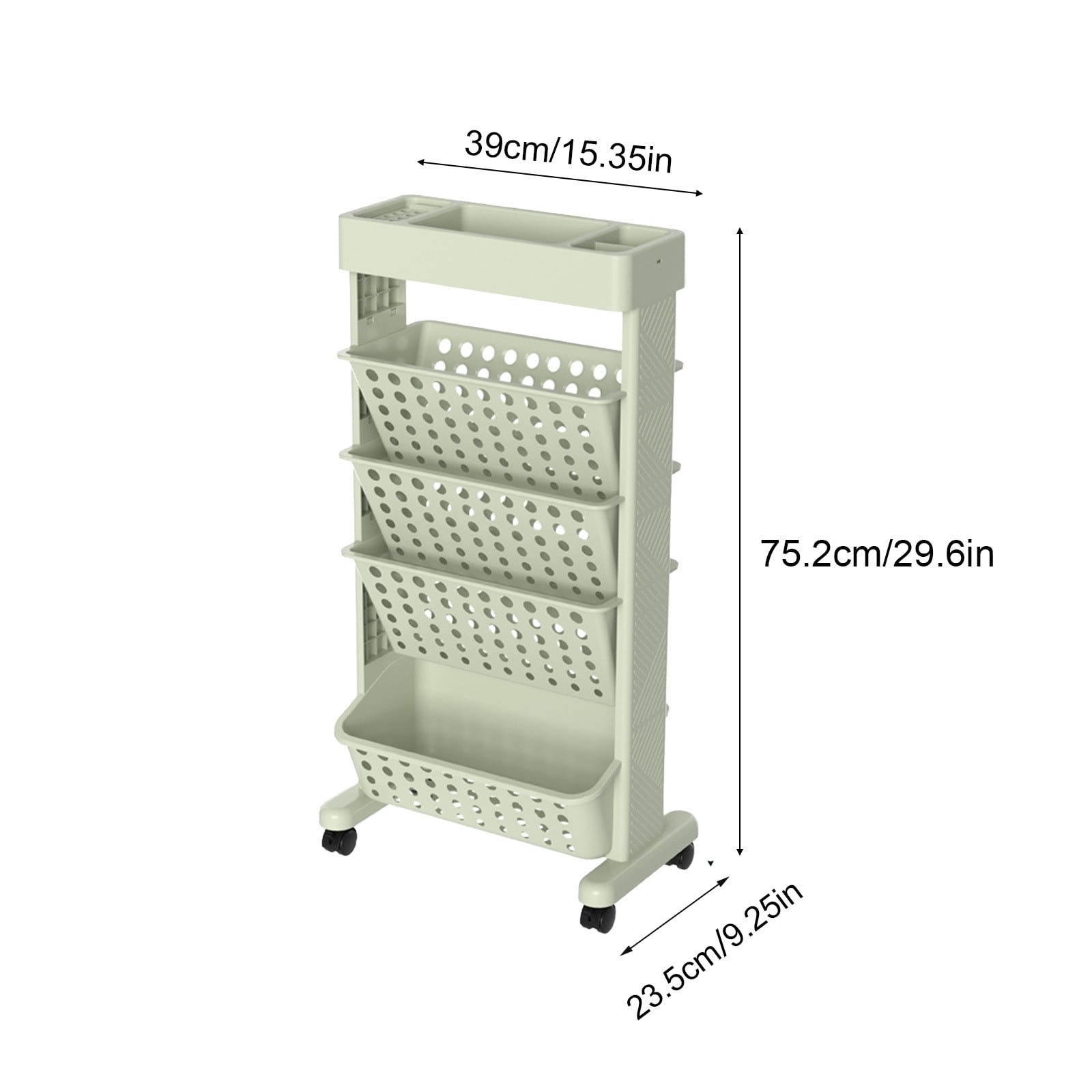 Tupukom 4-Tier Rolling Utility Cart Laundry Room Bathroom Organizers and Storage Office Shelves for Art Craft Diaper Bedside Snack,Green,Furniture