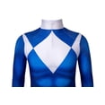 thumbnail image 5 of Guvpev Blue Ranger Costume, Halloween Cosplay Dress Up Outfit, 3D Spandex Superhero Bodysuit Jumpsuit for Halloween Party Cosplay & Fancy Dress Up, 5 of 11