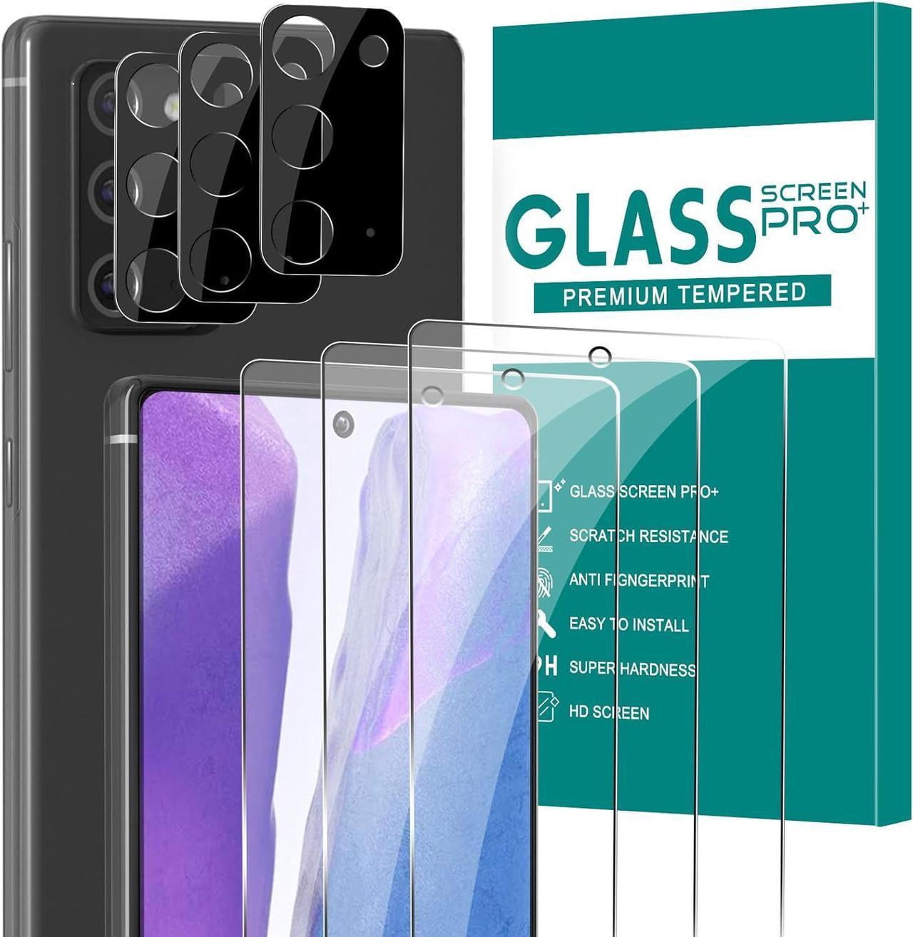 [3+3 Pack] Glass Screen Protector for Samsung Galaxy Note 20 with Camera Lens Protector, 3D Curved, 6.7 inch 9H Tempered Glass for Galaxy Note 20 Glass Screen Protector