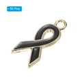thumbnail image 3 of Uxcell 0.8" x 0.4" Ribbon Pendants, 50Pcs Awareness Hope Charm Accessories, Black, 3 of 5