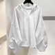thumbnail image 1 of ICHUANYI Clearance Fashion Women's Casual Long Sleeve Ladies Sweatshirts With Hood Solid Tops(White, XL) ICHUANYI WER2023081514027, 1 of 4