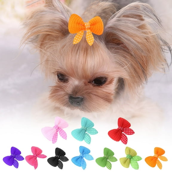Yucurem 10pcs Cute Pet Dog Cat Bows Hairpin, Pet Hair Clip Headdress, Cat Puppy Beauty Supplies
