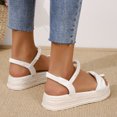 thumbnail image 3 of Vedolay Platform Sandals Women Women's Comfy Sandals Ultra-Comfy Breathable Wedge Peep Toe Dotmalls Sandals,White 8.5, 3 of 5