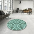 thumbnail image 3 of Ahgly Company Indoor Round Patterned Tiffany Blue Area Rugs, 6' Round, 3 of 6