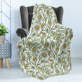 thumbnail image 4 of Daisy Soft Flannel Fleece Throw Blanket, Chamomile Blossoms Field Flourishing Spring Petals in the Park Garden Motif, Cozy Plush for Indoor and Outdoor Use, 60" x 80", Orange Dust Green, by Ambesonne, 4 of 5