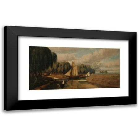 Prilidiano Pueyrredòn 14x9 Black Modern Framed Museum Art Print Titled - Landscape (San Fernando) (Between 1840 and 1870)