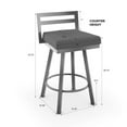 thumbnail image 4 of Amisco Derek 26.75" Polyurethane Swivel Counter Stool in Light Gray/Glossy Gray, 4 of 4