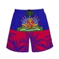 thumbnail image 3 of Binienty Men's Board Shorts Swim Trunks With Haiti Flag Palm Design - Quick Dry for Summer Beach and Water Activities, 3 of 10