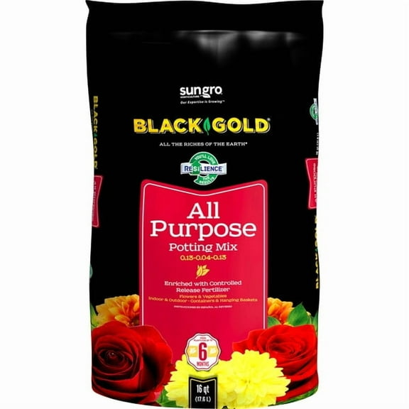 1 PC Black Gold All Purpose Potting Mix 16 qt