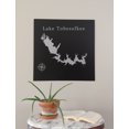 thumbnail image 2 of Lake Tobesofkee 24x24" Matte Black Metal Lake Map Wall Art Macon Georgia, 2 of 2