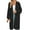 Black, variant on Long Cardigans for Women Trendy Long Sleeve Loose Checkered Color Matching Knitted Cardigan Sweater Coat Gray