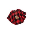thumbnail image 2 of Okbabeha Baby Girl Plaid Outwear Cloak Clothes Children Windproof Christmas Pullover, 2 of 6
