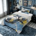 thumbnail image 3 of meiyoeat Art Soccer Graffiti Twin Comforter Sets for Boys, Sketch Ball Bedding Set, Grey Blue, Grey Reversible, 2-Piece, 1 Comforter and 1 Pillowcase, 3 of 6