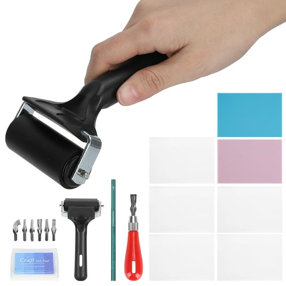 Rubber  Making Kit Carving Rubber  Tool Rubber Block  Kit  Carving Kit Carving Tool Rubber  Making Kit Roller Carving Block Printmaking Set Professional Art Craft Tool